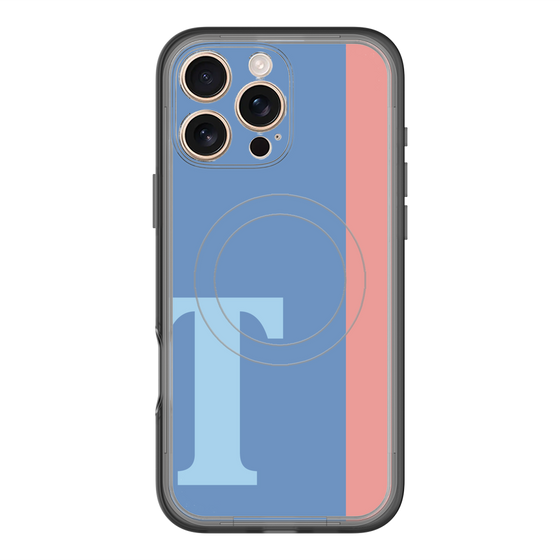 スリムプロテクションプレミアムケース with MagSafe［ オリジナル - initial color line - T blue ］