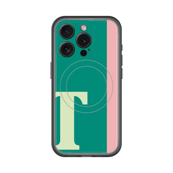 スリムプロテクションプレミアムケース with MagSafe［ オリジナル - initial color line - T green ］