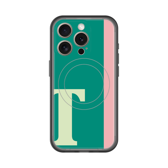 スリムプロテクションプレミアムケース with MagSafe［ オリジナル - initial color line - T green ］
