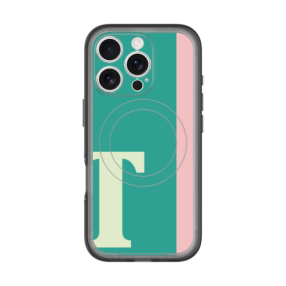 スリムプロテクションプレミアムケース with MagSafe［ オリジナル - initial color line - T green ］
