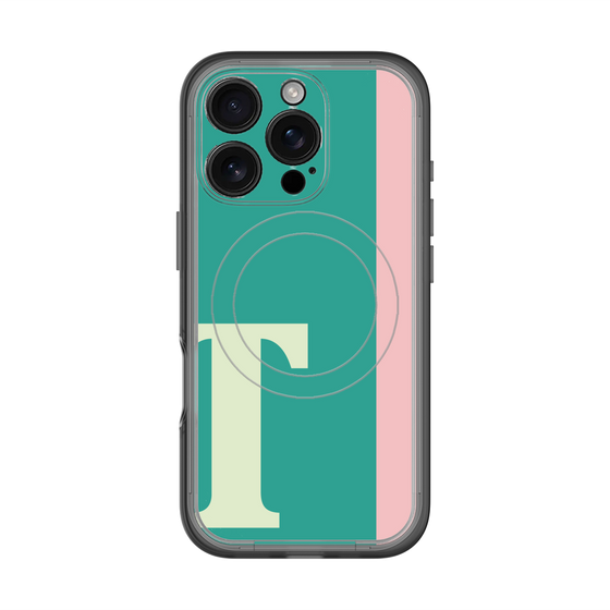 スリムプロテクションプレミアムケース with MagSafe［ オリジナル - initial color line - T green ］
