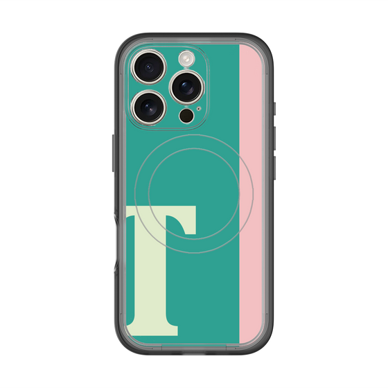 スリムプロテクションプレミアムケース with MagSafe［ オリジナル - initial color line - T green ］