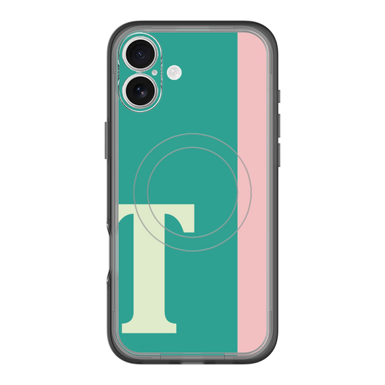 スリムプロテクションプレミアムケース with MagSafe［ オリジナル - initial color line - T green ］