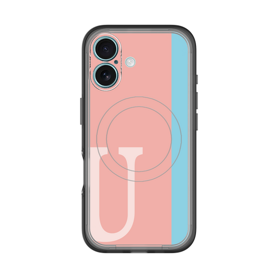 スリムプロテクションプレミアムケース with MagSafe［ オリジナル - initial color line - U pink ］