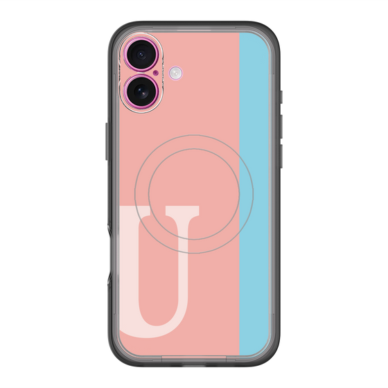 スリムプロテクションプレミアムケース with MagSafe［ オリジナル - initial color line - U pink ］