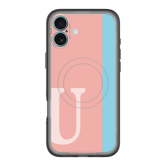 スリムプロテクションプレミアムケース with MagSafe［ オリジナル - initial color line - U pink ］