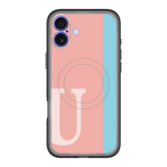 スリムプロテクションプレミアムケース with MagSafe［ オリジナル - initial color line - U pink ］