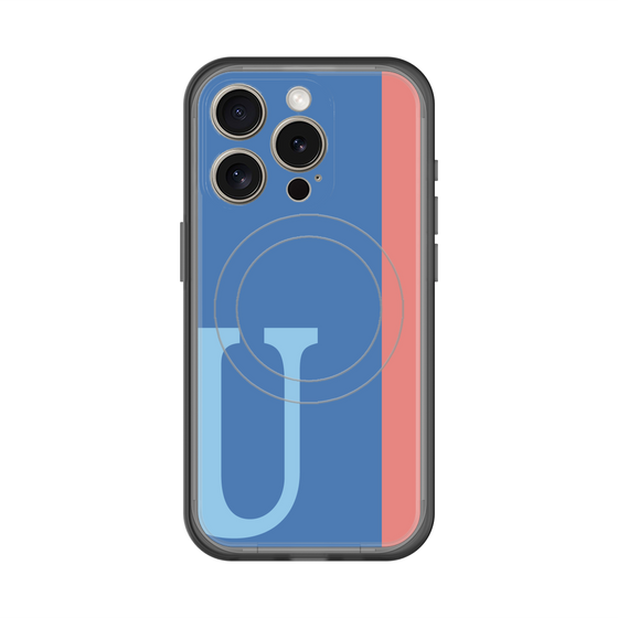スリムプロテクションプレミアムケース with MagSafe［ オリジナル - initial color line - U blue ］