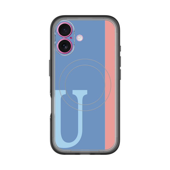 スリムプロテクションプレミアムケース with MagSafe［ オリジナル - initial color line - U blue ］