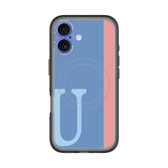 スリムプロテクションプレミアムケース with MagSafe［ オリジナル - initial color line - U blue ］