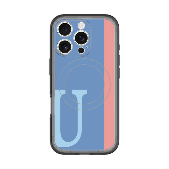 スリムプロテクションプレミアムケース with MagSafe［ オリジナル - initial color line - U blue ］