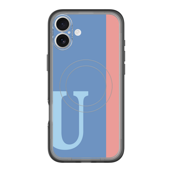 スリムプロテクションプレミアムケース with MagSafe［ オリジナル - initial color line - U blue ］