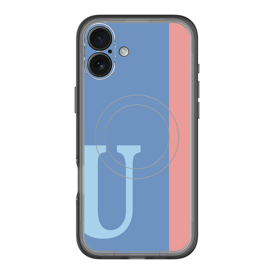 スリムプロテクションプレミアムケース with MagSafe［ オリジナル - initial color line - U blue ］