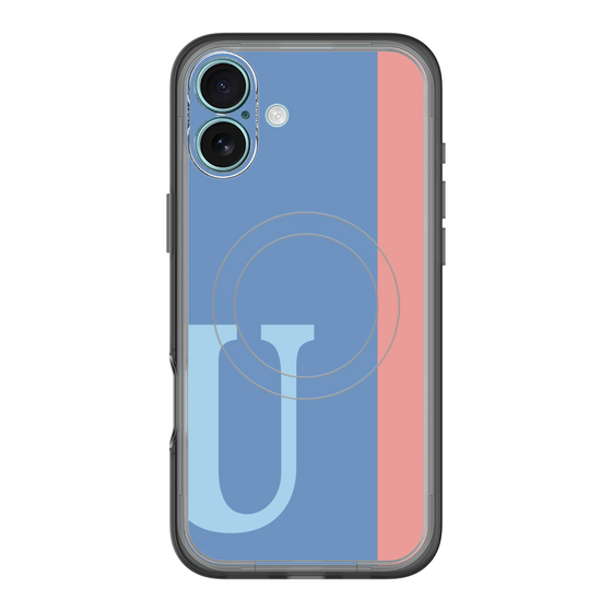 スリムプロテクションプレミアムケース with MagSafe［ オリジナル - initial color line - U blue ］