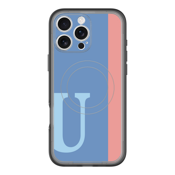 スリムプロテクションプレミアムケース with MagSafe［ オリジナル - initial color line - U blue ］