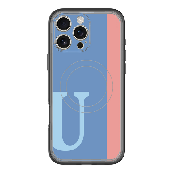 スリムプロテクションプレミアムケース with MagSafe［ オリジナル - initial color line - U blue ］