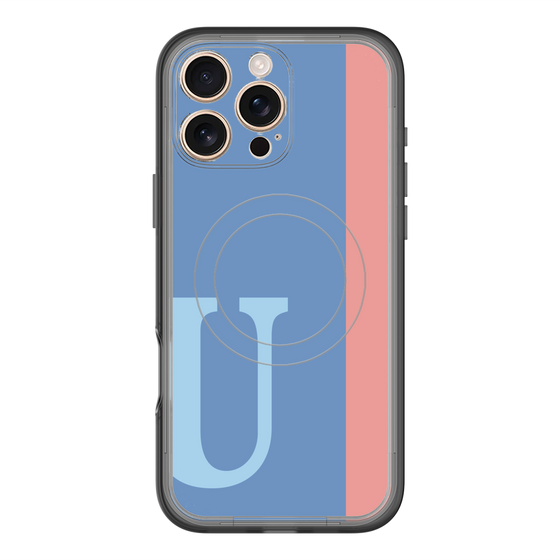 スリムプロテクションプレミアムケース with MagSafe［ オリジナル - initial color line - U blue ］