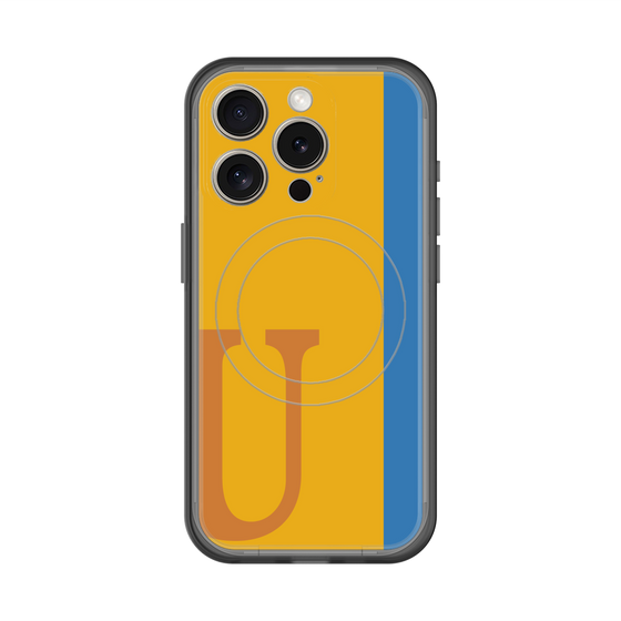 スリムプロテクションプレミアムケース with MagSafe［ オリジナル - initial color line - U orange ］