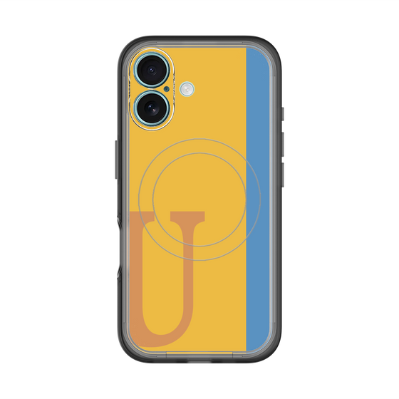 スリムプロテクションプレミアムケース with MagSafe［ オリジナル - initial color line - U orange ］