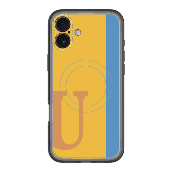 スリムプロテクションプレミアムケース with MagSafe［ オリジナル - initial color line - U orange ］