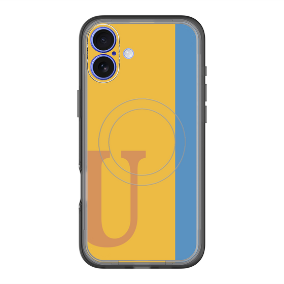 スリムプロテクションプレミアムケース with MagSafe［ オリジナル - initial color line - U orange ］