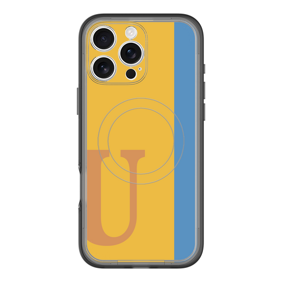 スリムプロテクションプレミアムケース with MagSafe［ オリジナル - initial color line - U orange ］