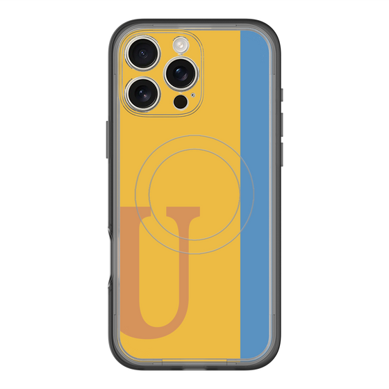 スリムプロテクションプレミアムケース with MagSafe［ オリジナル - initial color line - U orange ］