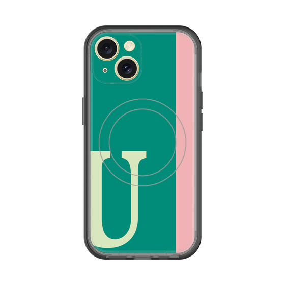 スリムプロテクションプレミアムケース with MagSafe［ オリジナル - initial color line - U green ］