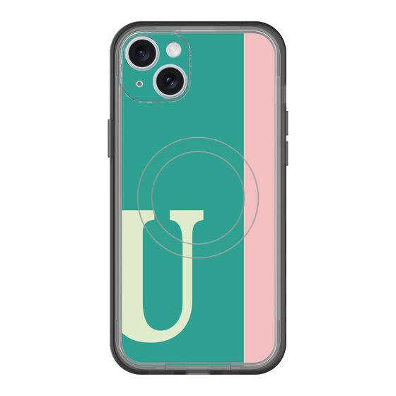 スリムプロテクションプレミアムケース with MagSafe［ オリジナル - initial color line - U green ］