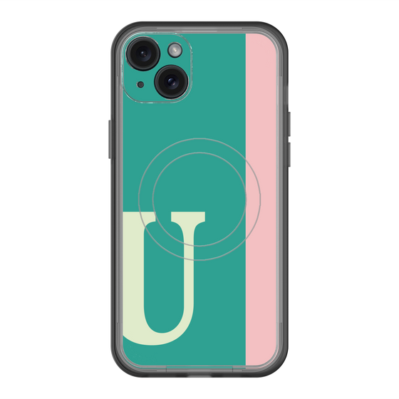 スリムプロテクションプレミアムケース with MagSafe［ オリジナル - initial color line - U green ］