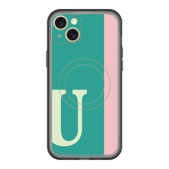 スリムプロテクションプレミアムケース with MagSafe［ オリジナル - initial color line - U green ］