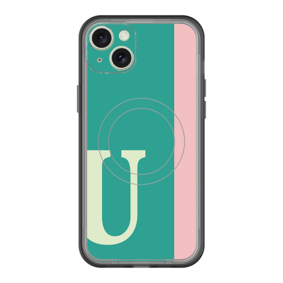 スリムプロテクションプレミアムケース with MagSafe［ オリジナル - initial color line - U green ］