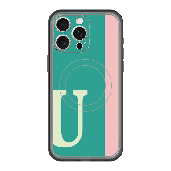スリムプロテクションプレミアムケース with MagSafe［ オリジナル - initial color line - U green ］
