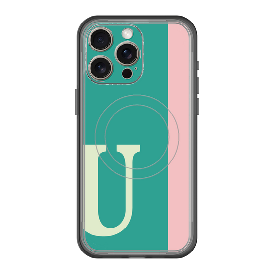 スリムプロテクションプレミアムケース with MagSafe［ オリジナル - initial color line - U green ］