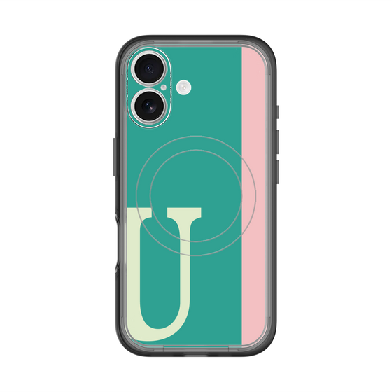 スリムプロテクションプレミアムケース with MagSafe［ オリジナル - initial color line - U green ］