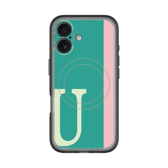 スリムプロテクションプレミアムケース with MagSafe［ オリジナル - initial color line - U green ］