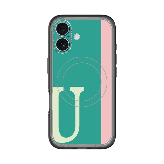 スリムプロテクションプレミアムケース with MagSafe［ オリジナル - initial color line - U green ］