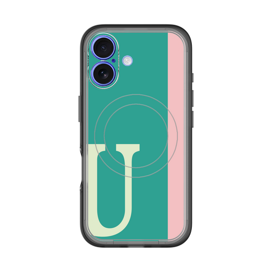 スリムプロテクションプレミアムケース with MagSafe［ オリジナル - initial color line - U green ］