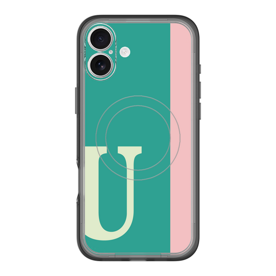 スリムプロテクションプレミアムケース with MagSafe［ オリジナル - initial color line - U green ］