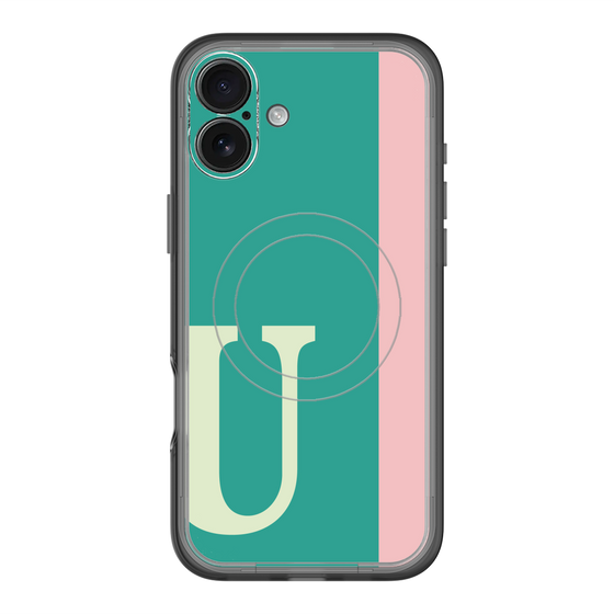 スリムプロテクションプレミアムケース with MagSafe［ オリジナル - initial color line - U green ］