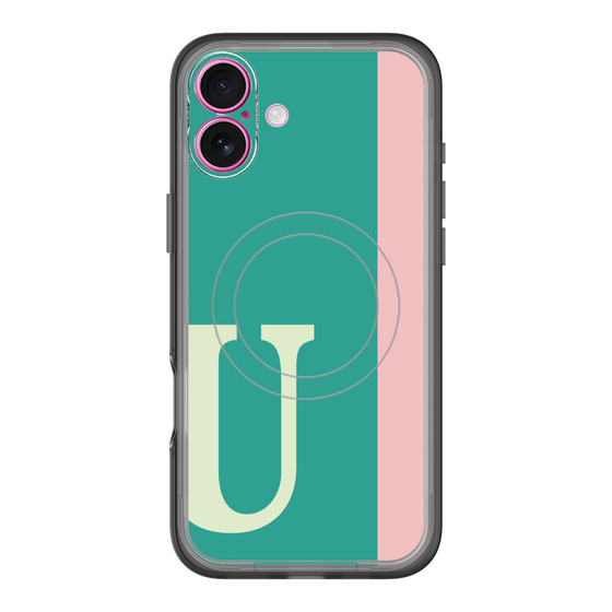 スリムプロテクションプレミアムケース with MagSafe［ オリジナル - initial color line - U green ］