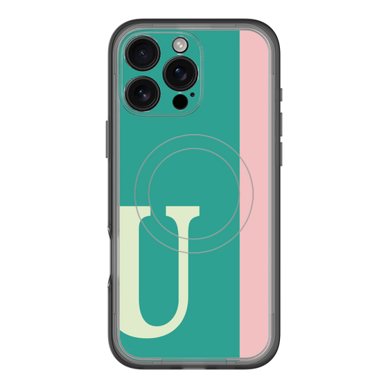 スリムプロテクションプレミアムケース with MagSafe［ オリジナル - initial color line - U green ］