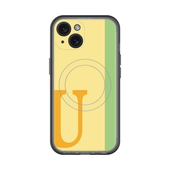 スリムプロテクションプレミアムケース with MagSafe［ オリジナル - initial color line - U yellow ］