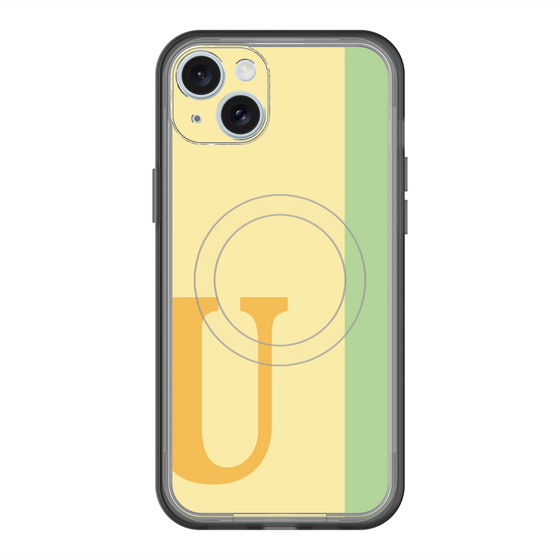 スリムプロテクションプレミアムケース with MagSafe［ オリジナル - initial color line - U yellow ］