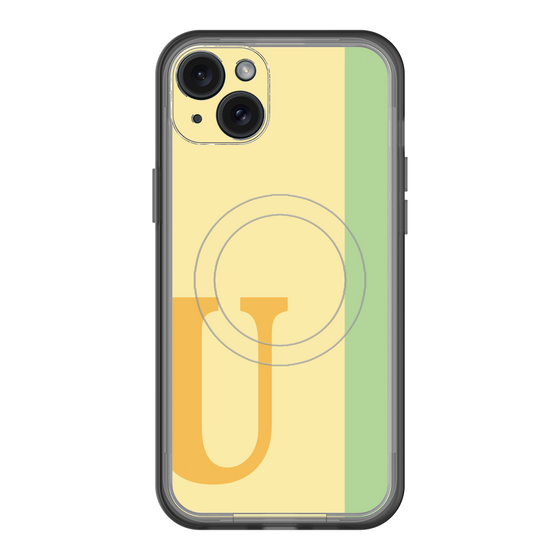 スリムプロテクションプレミアムケース with MagSafe［ オリジナル - initial color line - U yellow ］