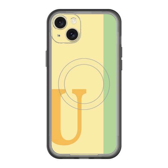 スリムプロテクションプレミアムケース with MagSafe［ オリジナル - initial color line - U yellow ］