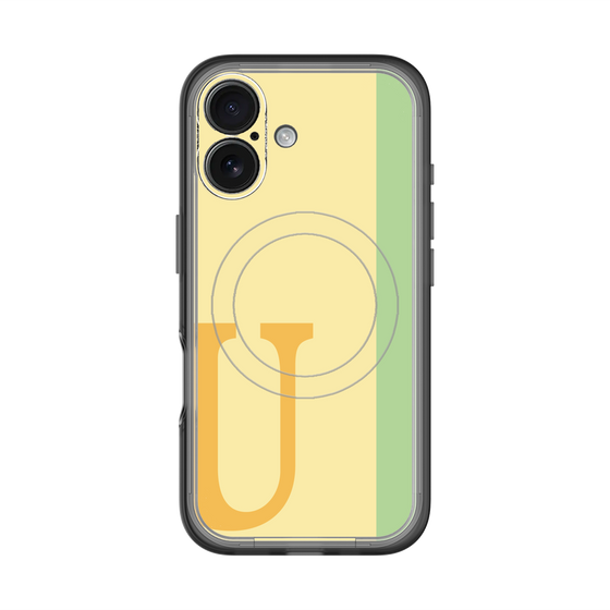 スリムプロテクションプレミアムケース with MagSafe［ オリジナル - initial color line - U yellow ］