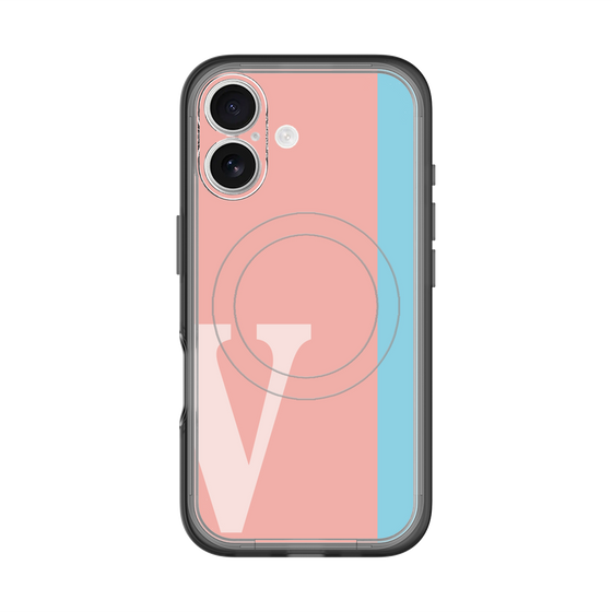 スリムプロテクションプレミアムケース with MagSafe［ オリジナル - initial color line - V pink ］