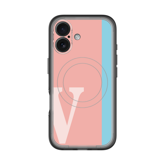スリムプロテクションプレミアムケース with MagSafe［ オリジナル - initial color line - V pink ］
