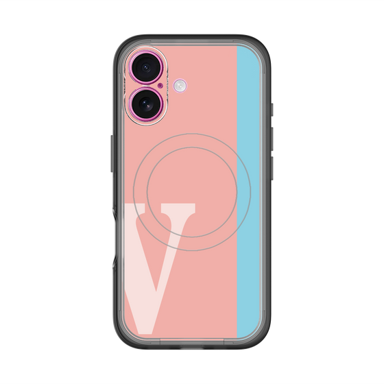 スリムプロテクションプレミアムケース with MagSafe［ オリジナル - initial color line - V pink ］